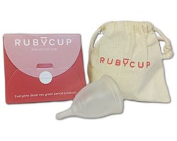 Ruby Cup Menstruatiecup – Herbruikbaar – Medisch Siliconen – 100% Vegan - Duurzaam & Comfortabel - medium - Transparant