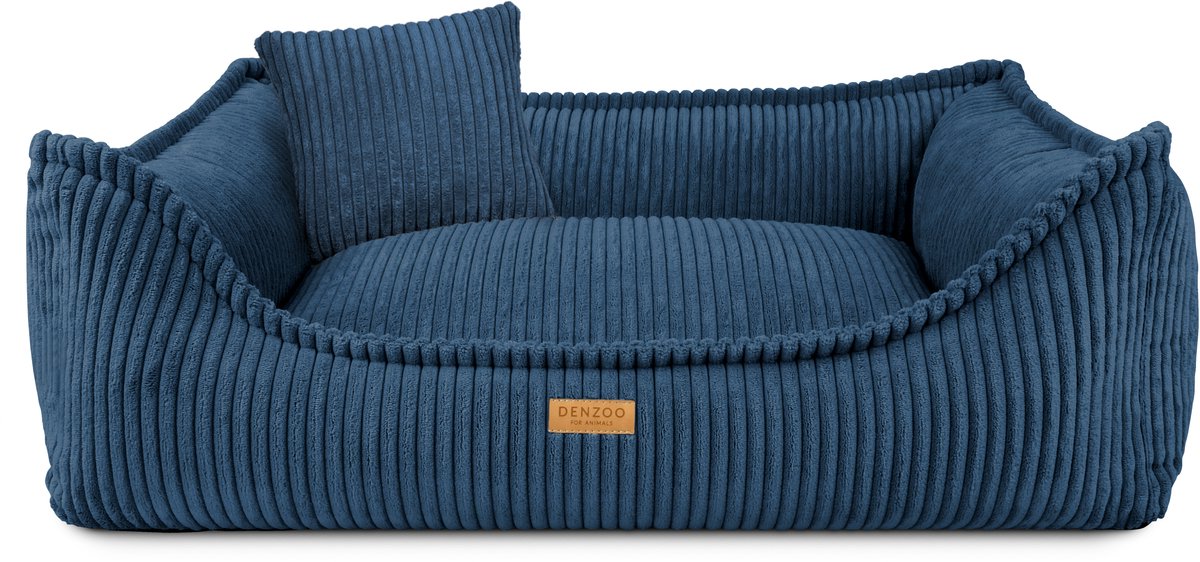 Denzoo Hondenmand Milano | Hondenbed | Hondensofa | Waterafstotend | Afneembare hoes | Orthopedisch Traagschuim | Navy Blue | XL (L100xB80xH25cm)