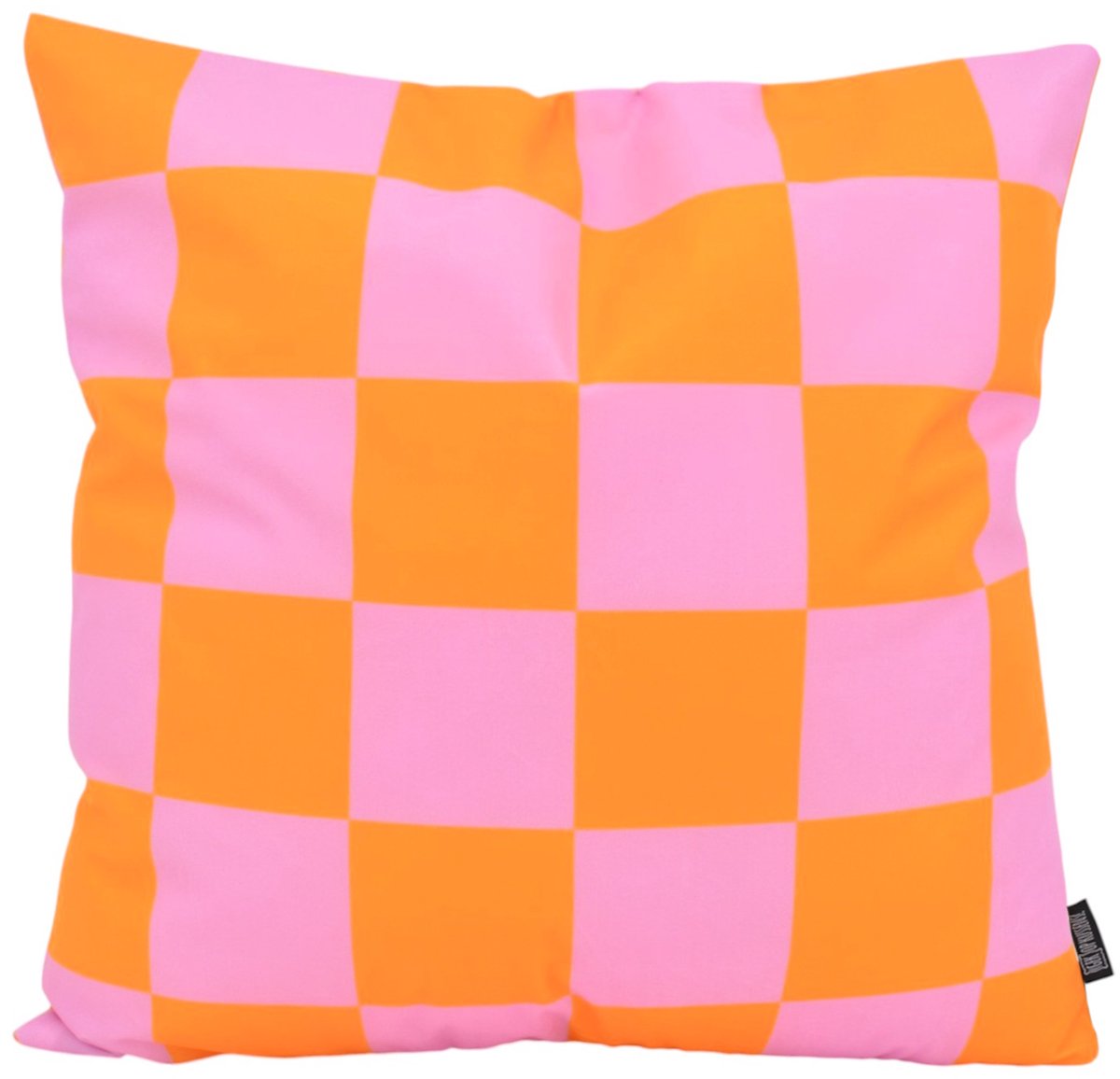 Gek op Kussens! Checker Oranje/Roze Kussenhoes | 45 x 45 cm | Katoen/Polyester Roze/Oranje