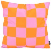 Checker Oranje/Roze Kussenhoes | 45 x 45 cm | Katoen/Polyester