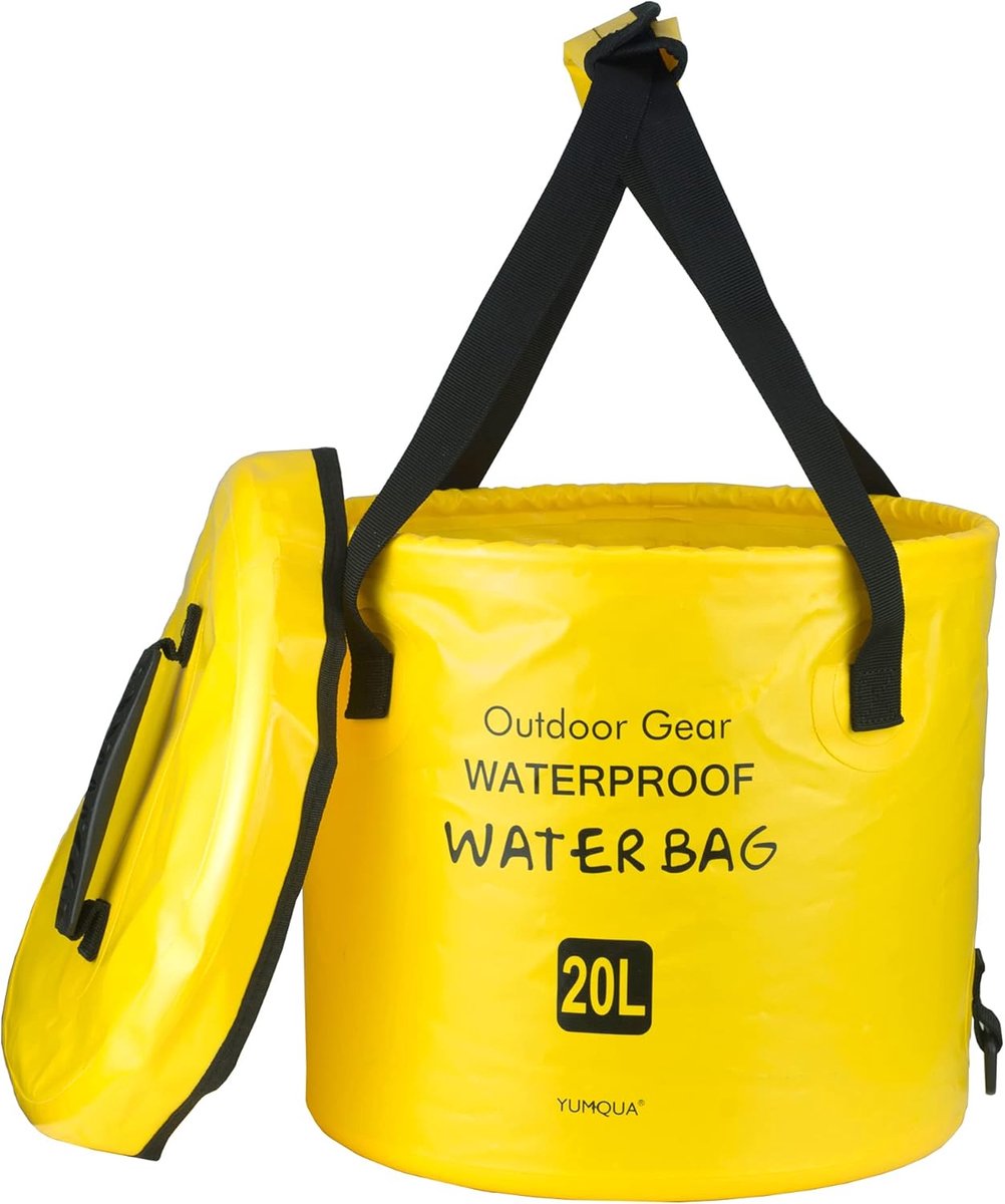 Opvouwbare emmer, vouwemmer voor camping, tuin, autowas, outdoor party, emmer met deksel als wateremmer, afwasbak, vissen, emmer, wasbak, vouwbak
