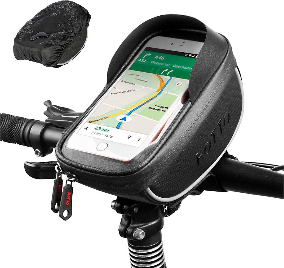 Fietsstuurtas, telefoonhouder, navigatiehouder, waterdicht