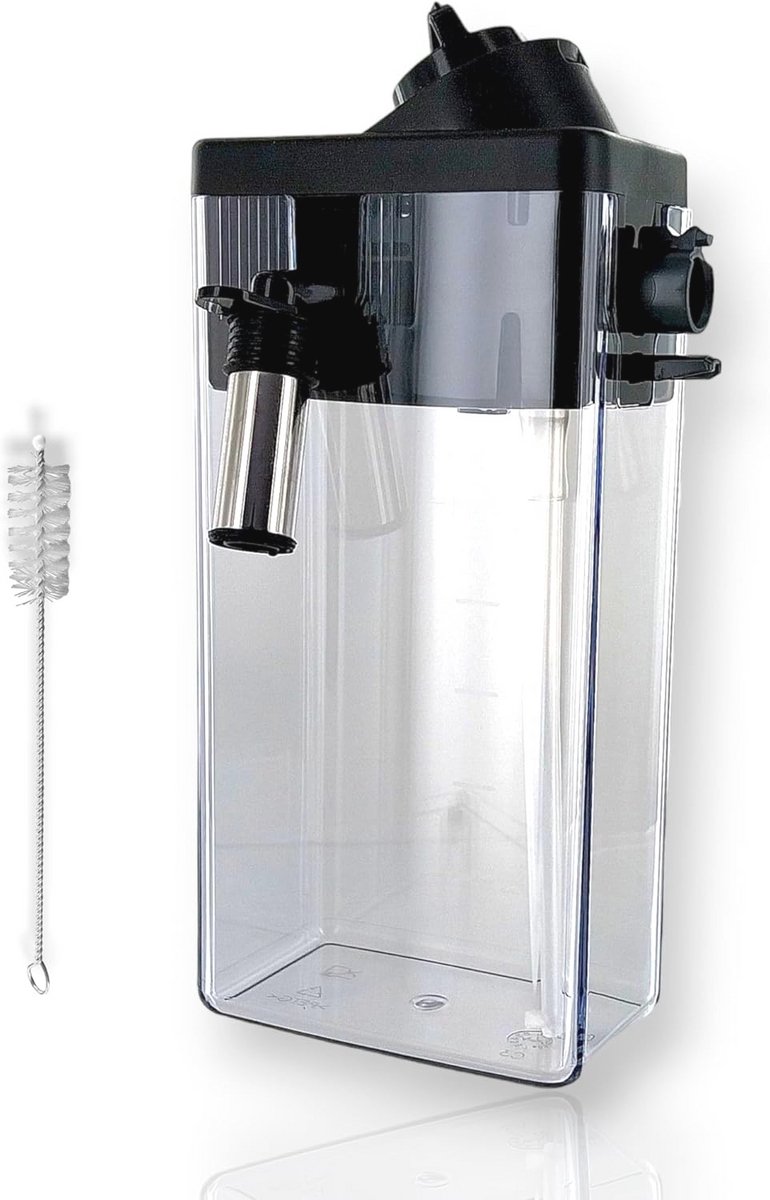 Melkkan met Deksel en Reinigingsborstel voor Volautomatische Koffiemachines