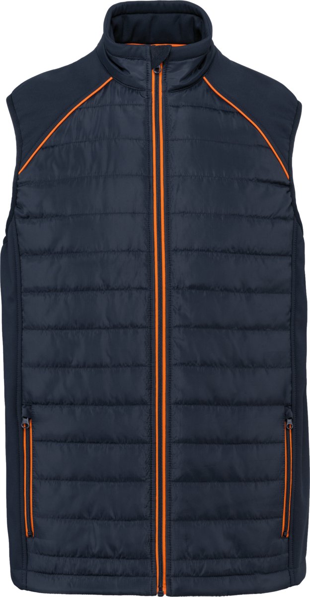 WK. Designed To Work Bodywarmer Day To Day in twee stoffen WK606 - Navy / Fluorescent Orange - XS