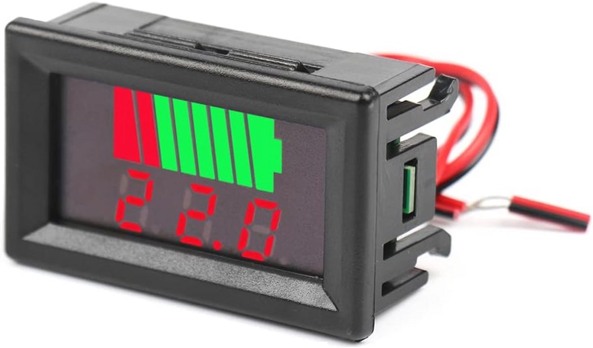 Oplaadbare Accu Meter 12V-72V Capaciteitsmeter voor Lithium- en Loodzuurbatterijen - LED Voltmeter