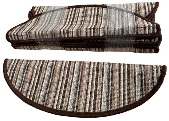 Halve Maantjes voor Trap - Bruin Multi Streep - 15 Stuks - 56x17cm