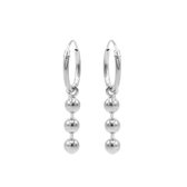 Karma Symbols oorbel Triple Chain Ball Zilver M2390
