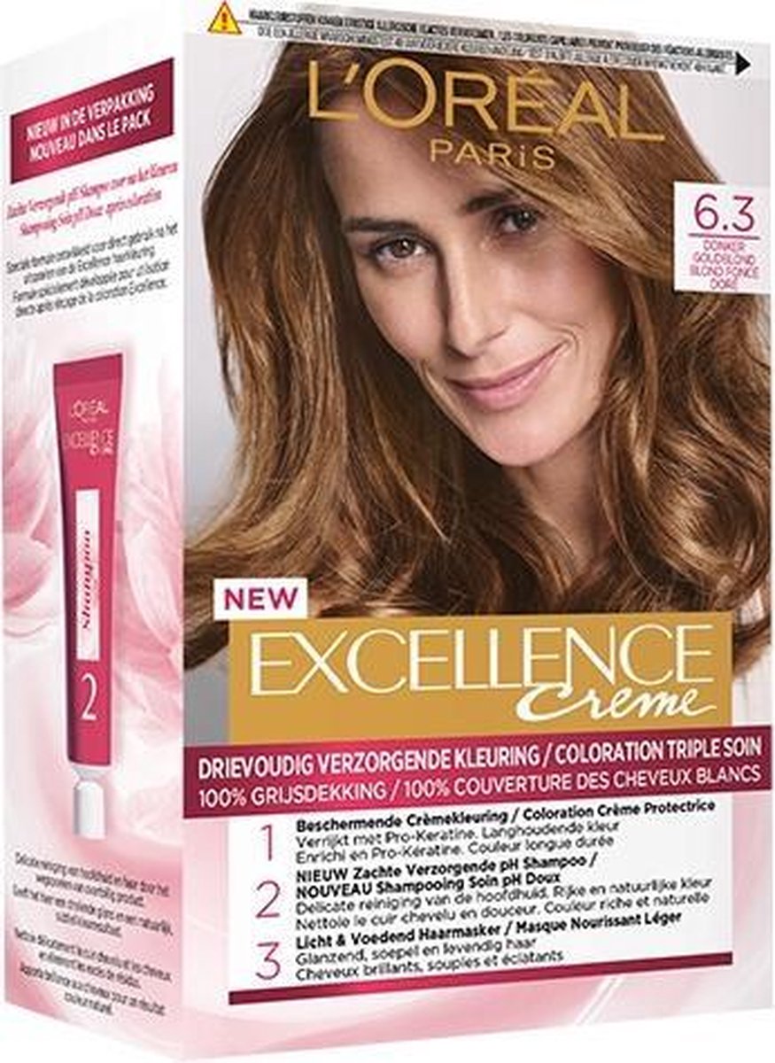 L’Oréal Paris Excellence Crème 6.3 Donker Goudblond Haarverf