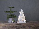 Star Trading Lichtdecoratie winter kerst - bomen & dieren - B 28 cm - H 44 cm - wit - 10 LEDs