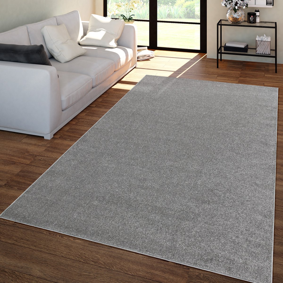 Woonkamertapijt Kurflor effen design modern en tijdloos