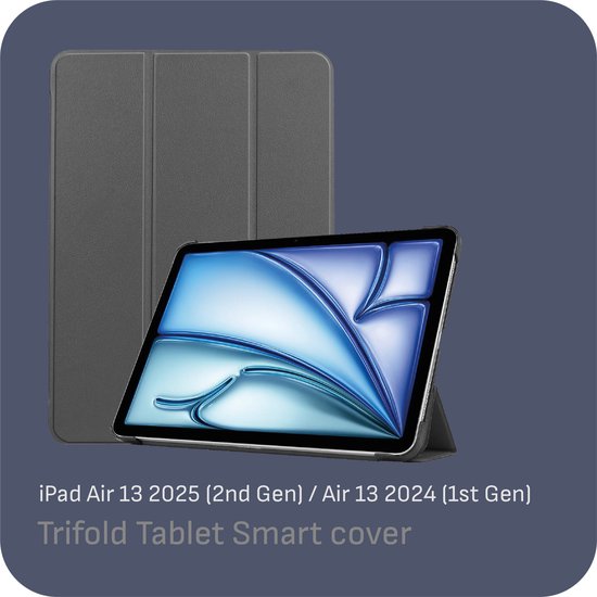 Grijze TriFold Smart cover voor iPad Air 13 inch (2024/2025).