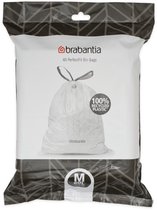 Brabantia PerfectFit sac poubelle avec fermeture code M, 60 litres, 40 pcs/distributeur - White