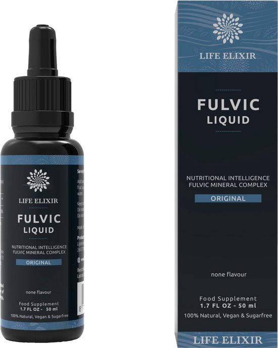 Life Elixir Fulvinezuur Original 50 ml - Natuurlijk Fulvinezuur Supplement | Helpt bij verbeteren weerstand - Fulvic Mineral Complex – Ondersteunt immuunsysteem - Allergeenvrij