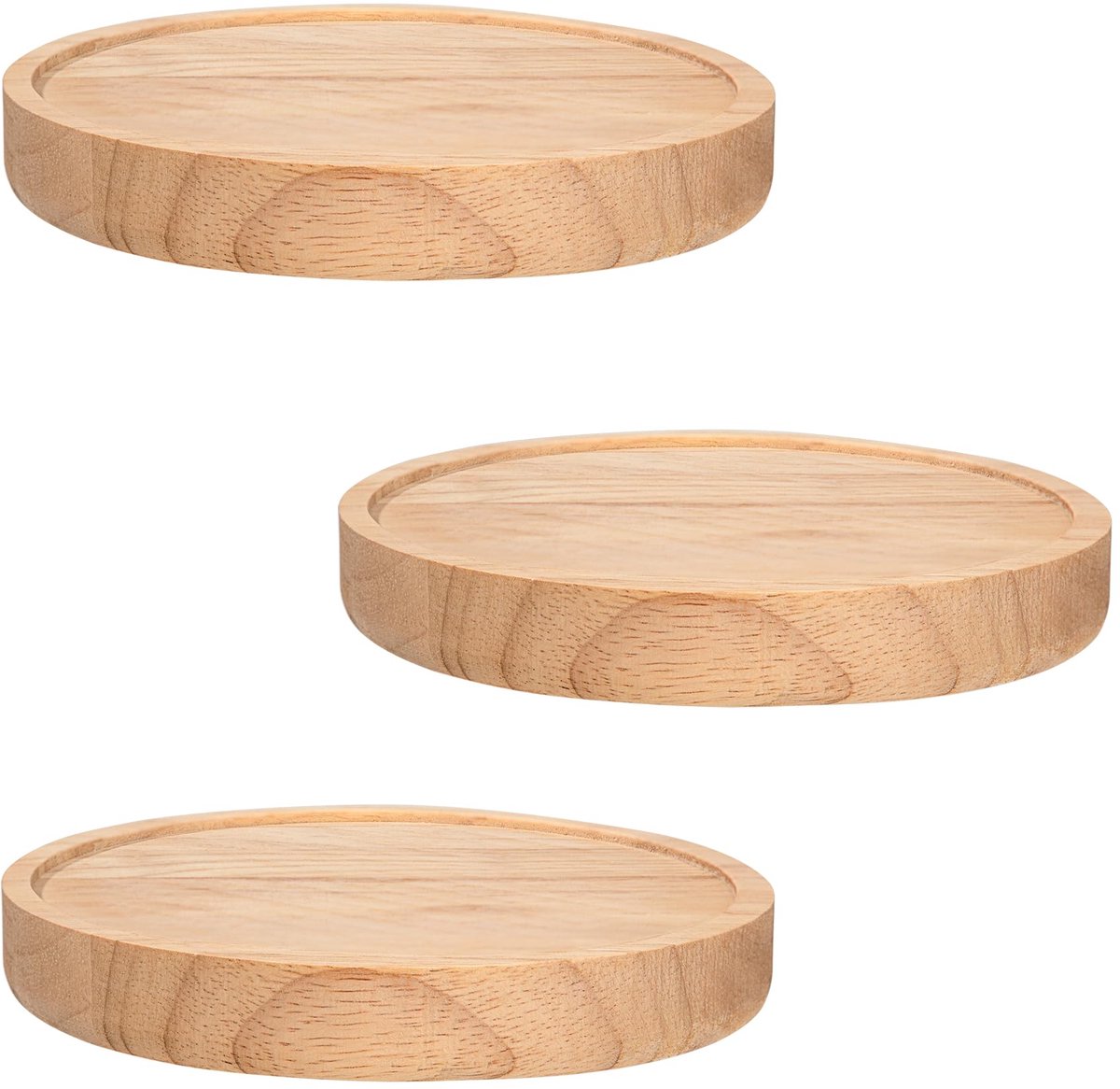 Ibenzoa® Geïntegreerd Wandrek, Drie Delige Set, Ronde Zelfmontage, Houten Plank, Moderne Decoratie voor Woonkamer, Slaapkamer, Keuken en Kantoor