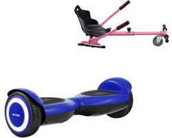 Jetson Prism Hoverboard Blauw Met Hoverkart Roze - All-Road 6.5 inch Wielen - Oxboard - LED Verlichting - UL2272 Gecertificeerd