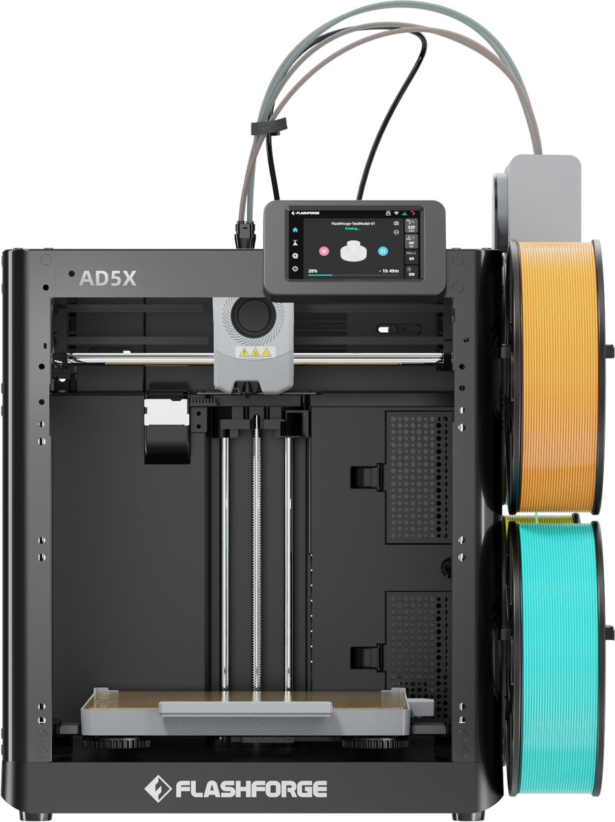 Flashforge Adventurer 5X High-Speed Multi-Color 3D Printer Touchscreen - Intelligent Filament Systeem - 4 Spoelen - 600mm/s – CoreXY – 220×220×220mm – WiFi — afbeelding 2