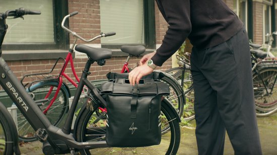 Voltano Dubbele Fietstas Rolltop E-bike Pro - Olijf Groen - 48 Liter - 100% Waterdicht - Fietstassen Electrische Fietsen