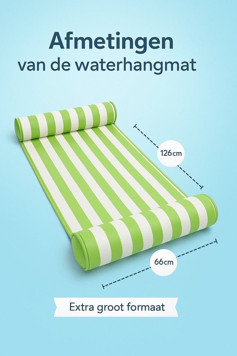 Dicadore - Luxe Waterhangmat - Luchtbed Zwembad - Luchtmatras opblaasbaar - Groen - Zwembad/Strand - Waterspeelgoed - Vakantie — afbeelding 2