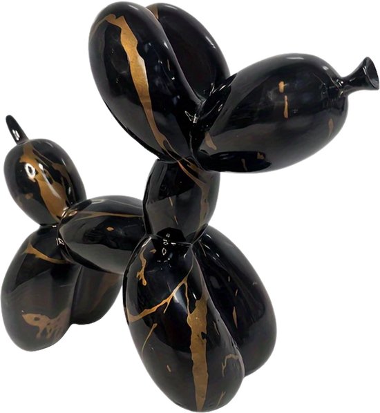 YOYUMI Gouden Mond Ballon Hond Sculptuur Ornament, Hars Standbeeld voor Woonkamer, Slaapkamer, Etalages en Kantoor Decoratie, 22,1 cm (Oranje