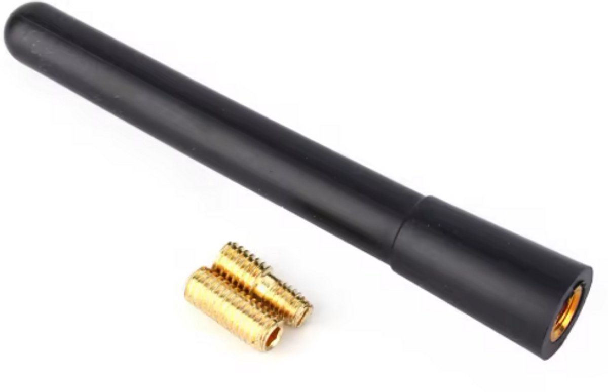 Scoby - Korte Auto Antenne - Aluminium Antenne in Carbonlook - Car Antenna - Geschikt voor Universele Montage - 10CM - Zwart