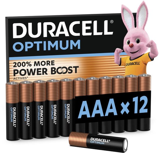 Duracell Optimum AAA - alkaline batterijen - 1,5V, LR03 - 12 stuks