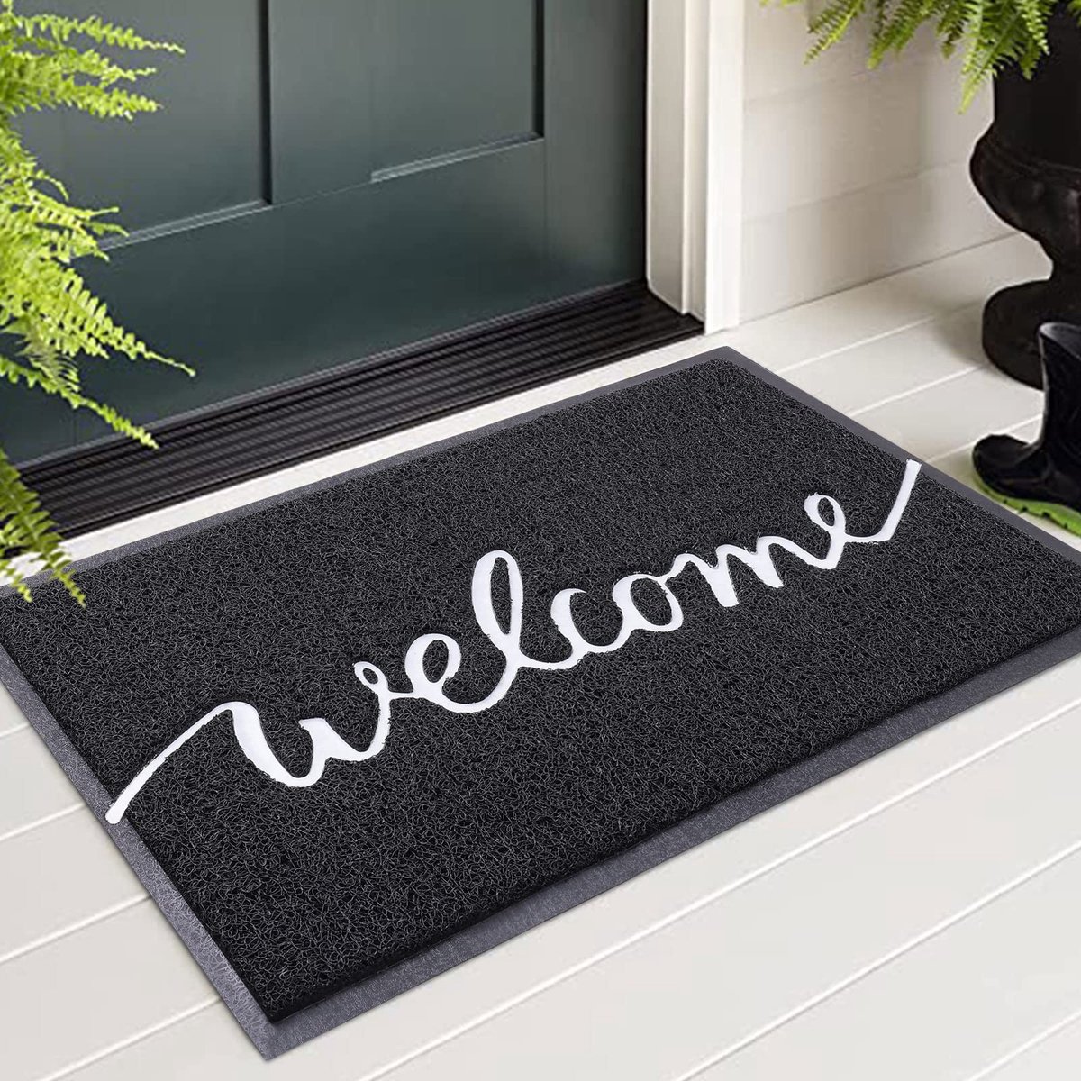 Ibenzoa Robuuste en Functionele Vloermat van PVC voor Diverse Toepassingen - 60 x 90 cm Zwart