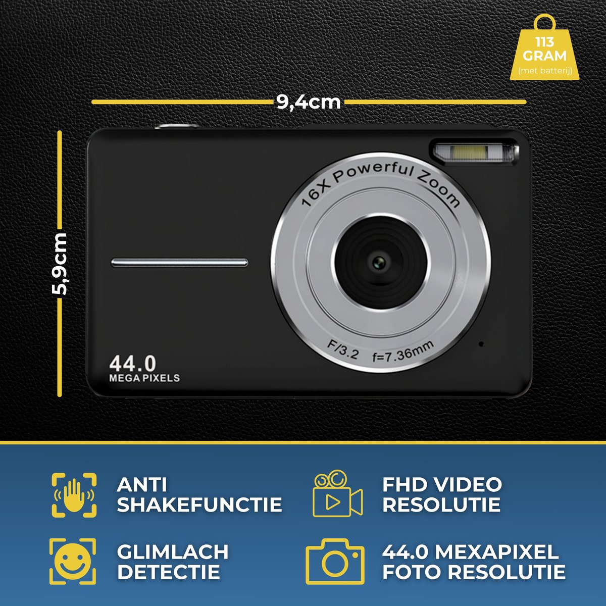 Vosoi model 2 camera met Full HD en 32GB thumbnail 2