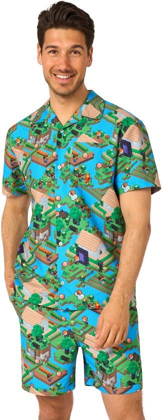 OppoSuits Minecraft Heren Summer Set Shirt en Short Zomer
