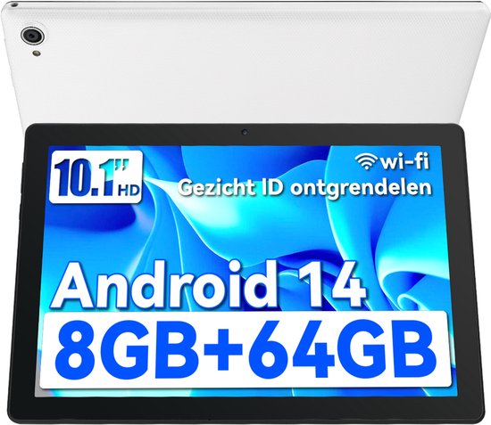 Hotlight C10 - Android 14 Tablet - 10.1 inch - 8(3+5)GB RAM/64GB ROM– 5000mAh - Wit