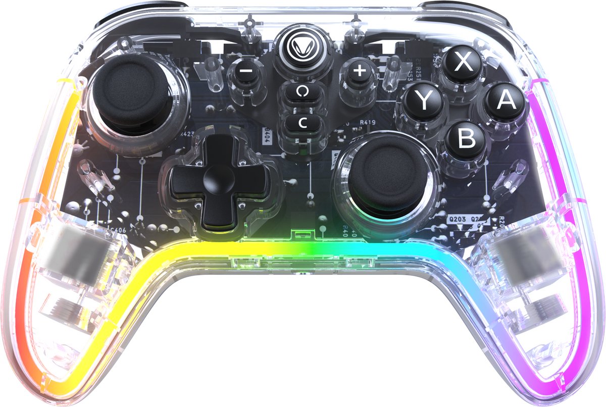 Snakebyte Gamepad S2 - Draadloze Controller - Geschikt voor Nintendo Switch 2 - RGB - Transparant