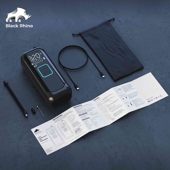 Black Rhino AeroBoost T-2 - Krachtige Luchtcompressor - Duurzame 4000 mAh Batterij - Powerbankfunctie - Dual Digitale display - Multifunctioneel - Werktijd 24 Minuten van Black Rhino — afbeelding 4