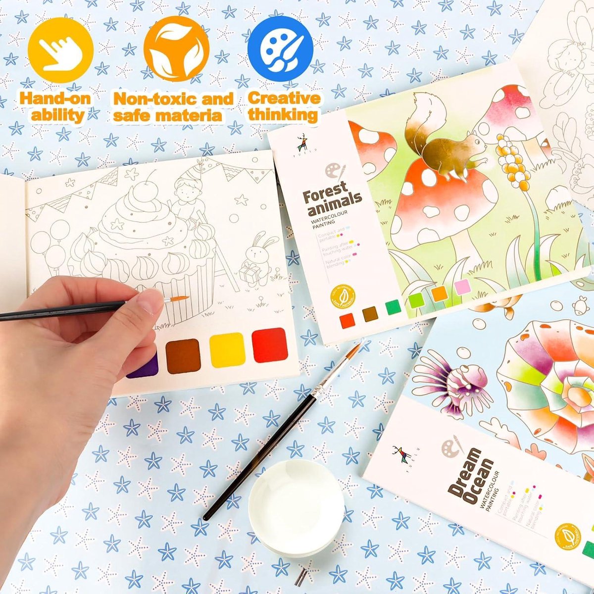 SplashArt - herbruikbaar aquarel kleurboek – Magicsurprise.nl