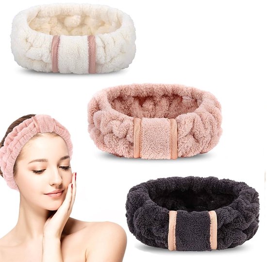 Hoofdbanden - Rekbaar - Hoofdband - Haarband - Cosmetische Hoofdband - Gezicht Hoofdbanden - Spa Haarband - Haaraccessoires - Hoofdbanden Voor Vrouwen - Hoofdband Voor Wassen Gezicht - Voor Dans / Yoga / Hardlopen / Sport / Douche/Make-Up - 3 Stuks