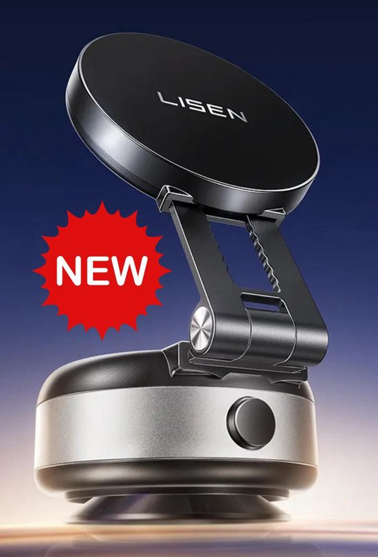 ProGrip Telefoonhouder – Automatische Vacuüm Zuignap – Draadloos – Magnetisch – 360° Draaibaar – Voor Auto, Thuis, Vakantie, Camping, Vliegtuig, Padellen, Bad, Kantoor & Sportschool