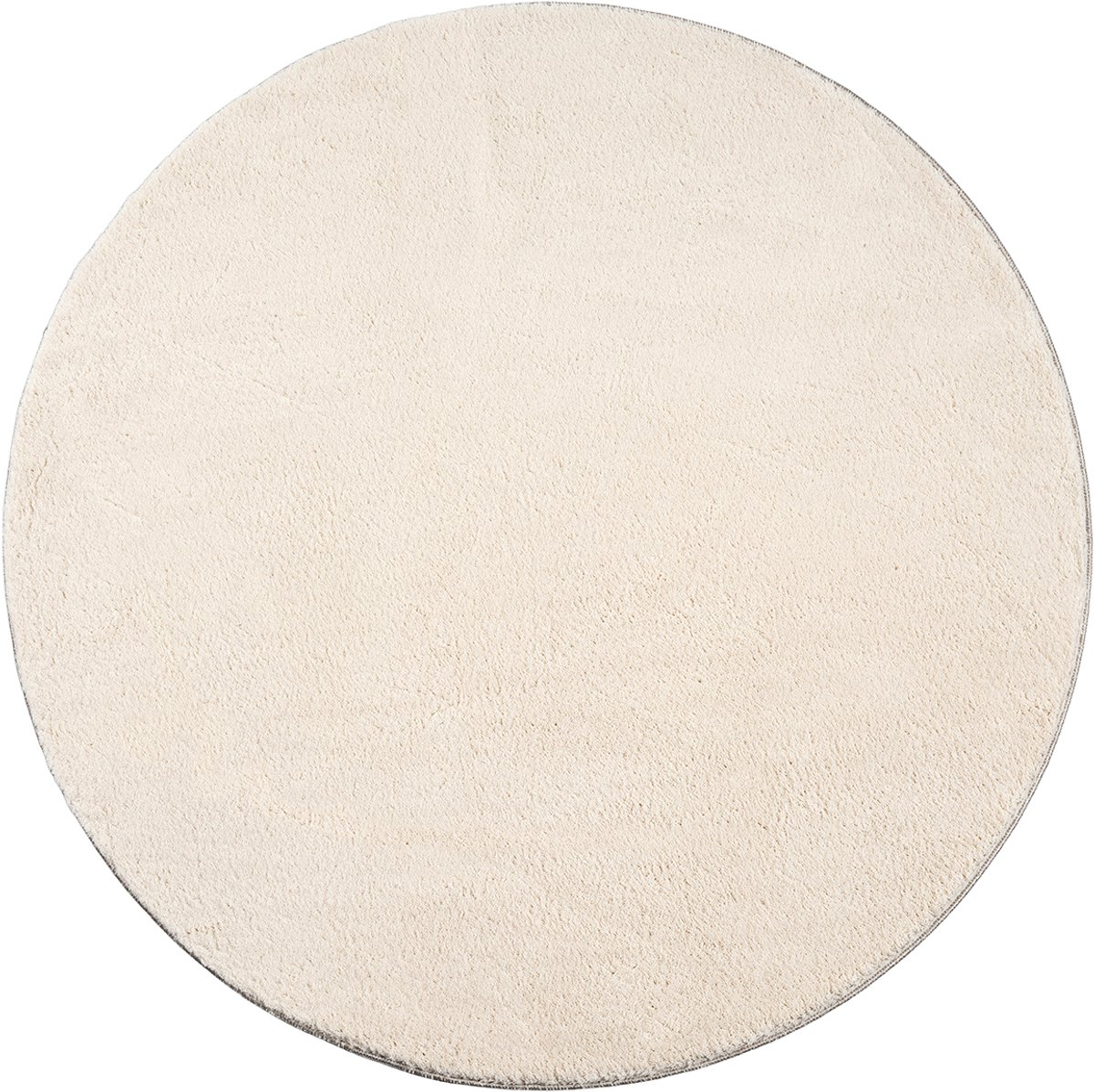 Mia’s Teppiche Taos – superzacht kortflor vloerkleed met antislip rug, wasbaar, Beige, 160 cm rond