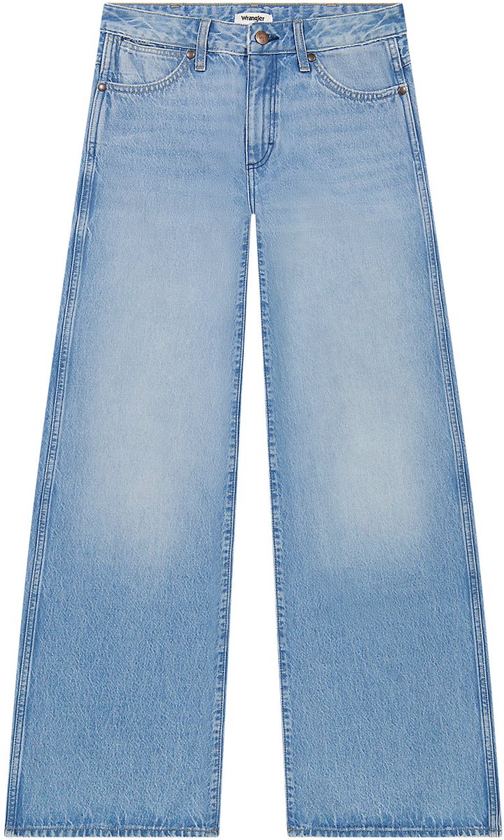 WRANGLER WORLD WIDE ROCKY WASH WIDE LEG DAMES Blauw