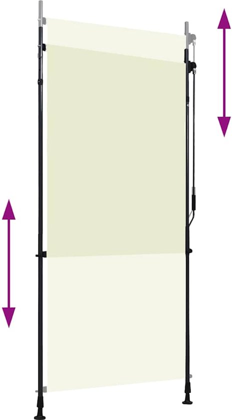 Store enrouleur vidaXL - Crème - 100 x 270 cm - Store enrouleur résistant aux UV - Protection solaire - Rideau extérieur - Protection solaire verticale - Rideau crème