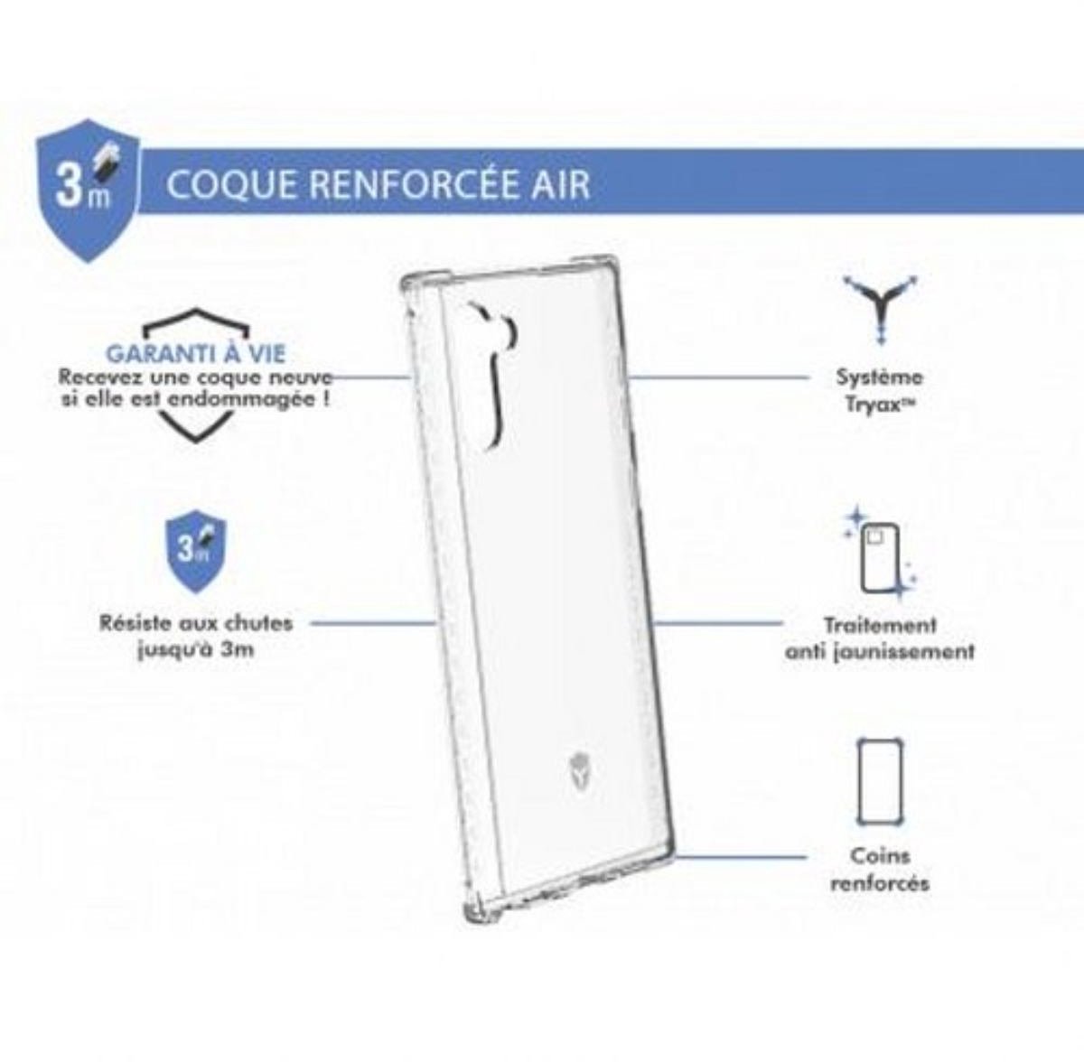 Force Case, Versterkte hoes Geschikt voor Samsung Galaxy Note 10 AIR, Transparant