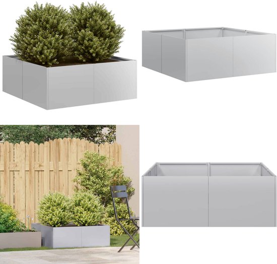 Plantenbak zeshoek 104x90x45 cm staal olijfgroen | -nl