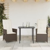 vidaXL Lot de 2 Chaises de jardin réglables avec coussins en résine tressée marron - Chaises de jardin - Chaises de jardin - Chaise de Jardin - Chaise de patio