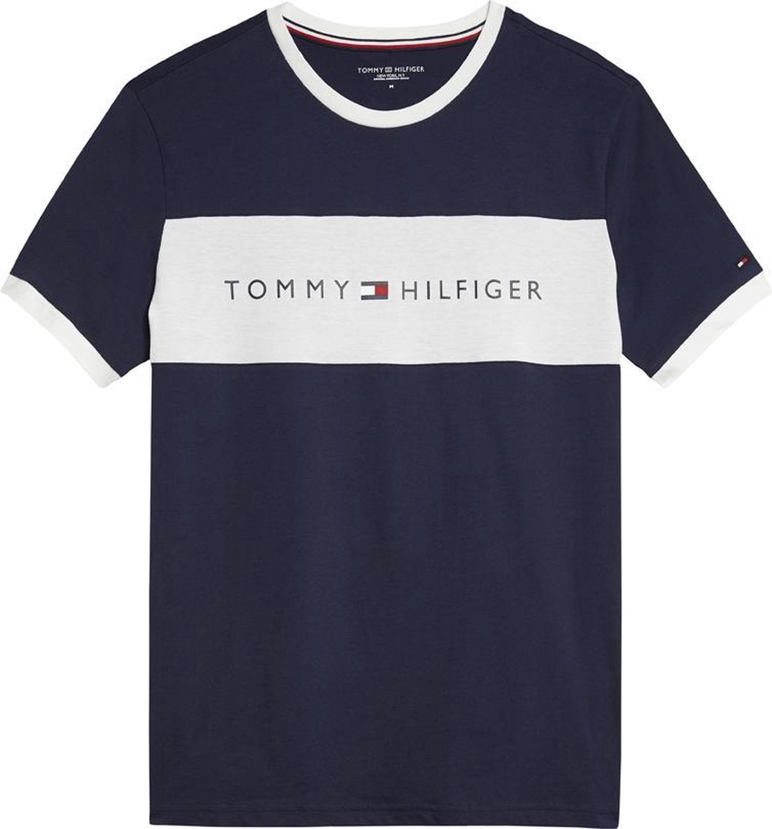 magnifiek andere Kosciuszko Tommy Hilfiger T-shirt - Mannen - navy/wit | bol.com