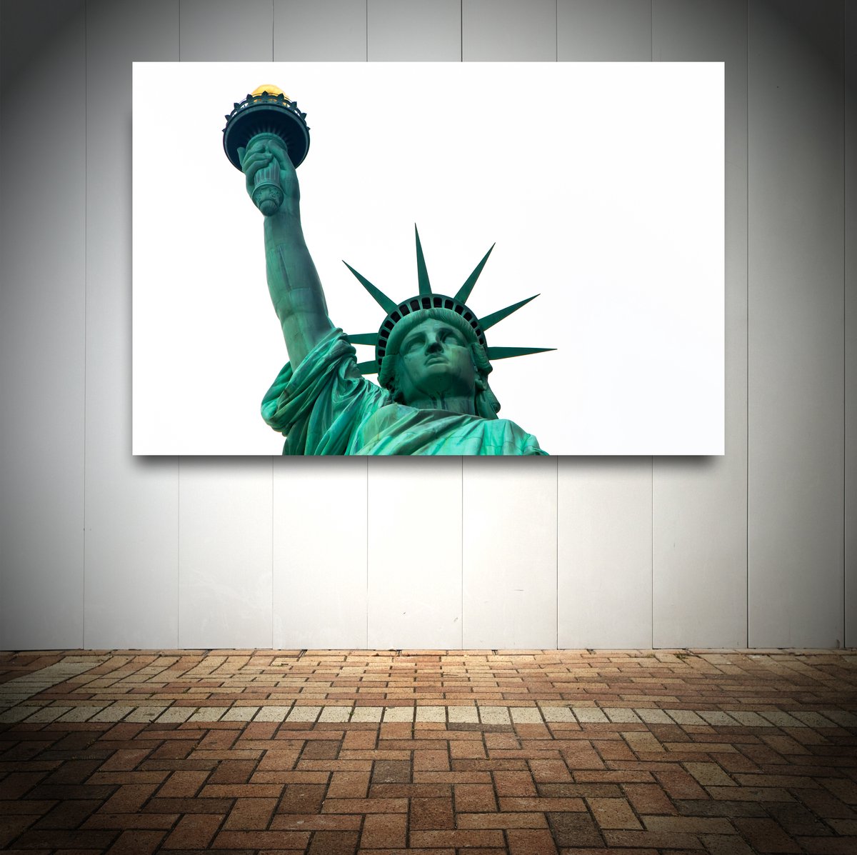 Dibond Schilderij | Foto op Aluminium, NYC Statue of Liberty (120x80cm)