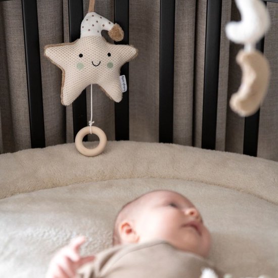 Baby's Only Muziekdoos Ster Heaven - Baby Muziekdoosje - Speeldoosje - Voor jongens en meisjes - Muziekhanger ster - Clay/Warm Linen - Muziek speelgoed van Baby's Only — afbeelding 4