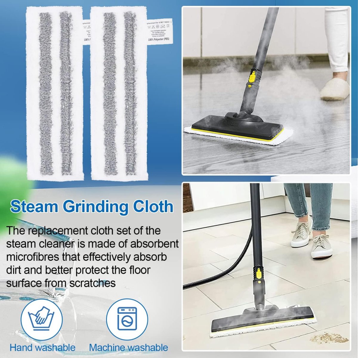 Accessoires Set Geschikt Voor Kärcher Easyfix SC2, SC3, SC4 & SC5 - Stoomreinigeraccessoires - 12-Delig - Vervangende Microvezeldoekjes - Mop Pad Dweil - Borstel voor Stoomreiniger - Stoomreiniger Vervanging Onderdelen - Krachtige Vlekverwijdering – foto 2