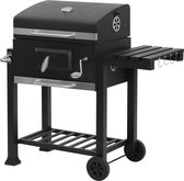 Bol.com Bbq - Barbecue - Bbq houtskool - Houtskool grill - Bbq met deksel - Hoogte verstelbare Bbq - Bbq staand met wielen - Zwart aanbieding