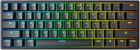 NAXSIR Mechanische Gaming Toetsenbord | Kabeltype-C | RGB-LED Backlight | Anti-Ghosting | Plug & Play | Universeel Compatibel met Windows/Mac | Gamers & Streamers