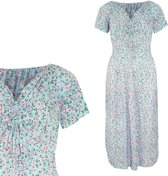 Dames Lange Zomerjurk / Strandjurk 806 One size S-L blauw