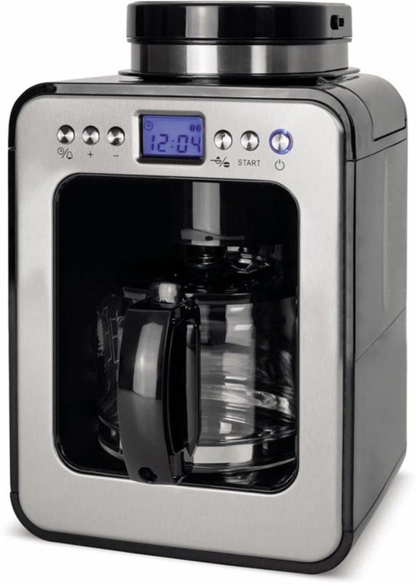 Compact Koffiezetapparaat met Maalwerk voor 4 Kopjes - Ruimtebesparend en Eenvoudig in Gebruik