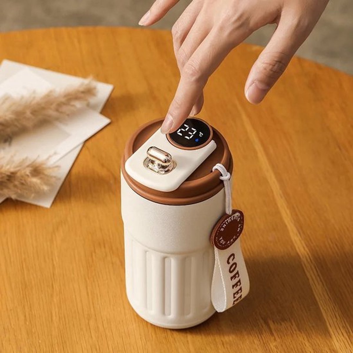 smart coffee mee neem beker - Thermosbeker Koffie to 450 ml - 4H warm & lekvrij - Koffiemok voor onderweg - Coffee to go beker - Theemok om mee te nemen - geïsoleerde mok - Koffiemok thermosbeker - Koffiemok thermobeker RVS 1 stuk(s) — cadeau in Koken & Dineren - foto 3