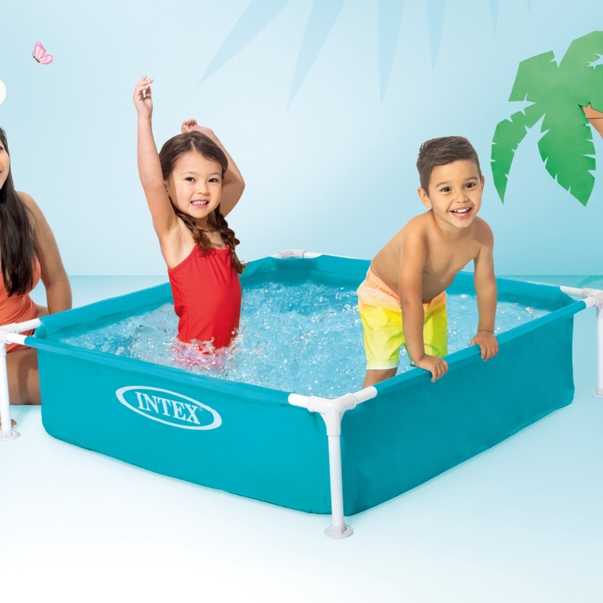Intex - Opzetzwembad - Mini Frame Baby Pool - Vanaf 2 jaar - 122 x 122 x 30 cm inclusief reparatiesetje – foto 4